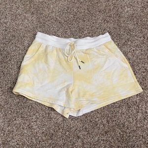 yellow tye dye sweatshorts
